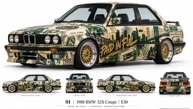 1988 BMW 325i Coupe E30 Heritage collage wrap concept